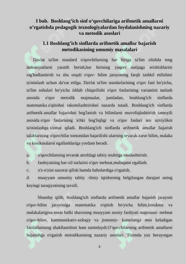 Boshlang'ich sinflarda algebra elementlarini o'qitishning ba'zi bir usullari” 6
