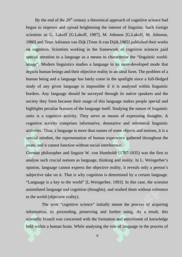 Conceptology as a main aspect of cognitive linguistics 6