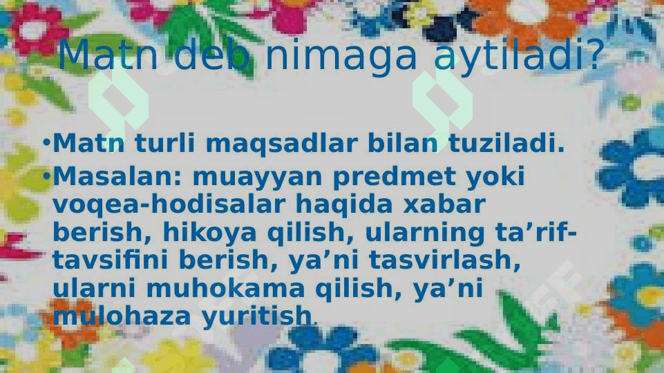 Matn va uning turlari 2