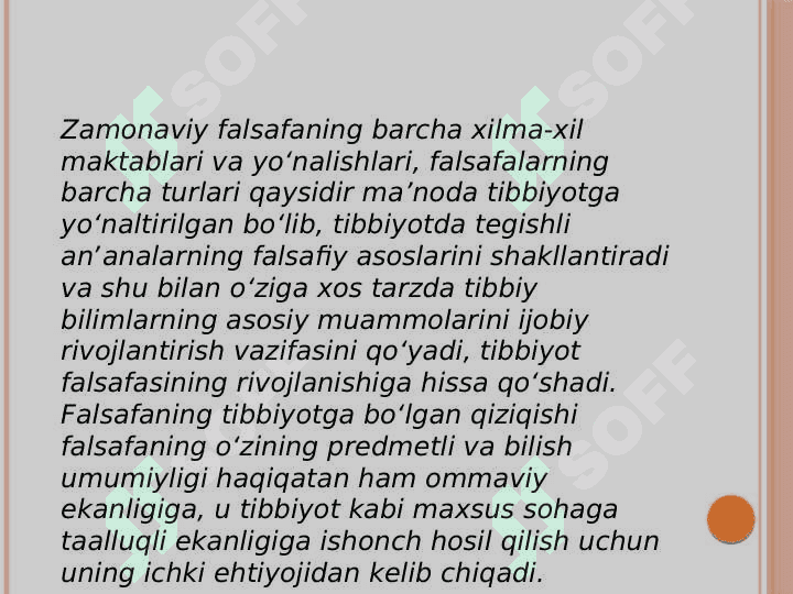 Falsafiy bilimlar negizida
 tibbiy bilimlar o'rni 2