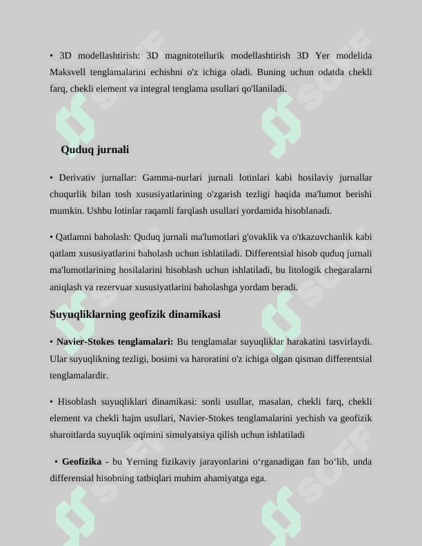 Geofizikada differensial hisob-kitoblarni chuqurroq o'rganish 4