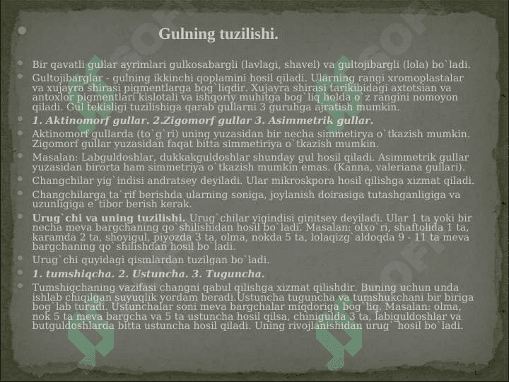 Meva xillari va urug‘ tuzilishi.O‘simliklarni urug‘ va mevalar orqali tarqalishi 4