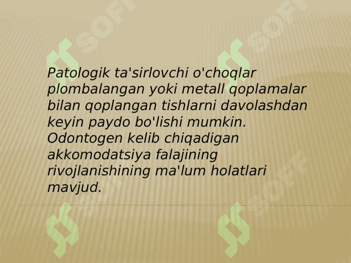 Ko'ruv a'zosini og'iz bo'shlig'i 
kasalliklarida o'zgarishi 4