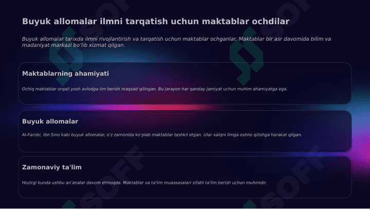 Xl-Xll asrlarda mamlakatimiz hududida ro'y bergan madaniy uyg'onish (Renesans). Buyuk allomalarning jahon sivilizatsiyasiga qo'shgan hissasi. 3