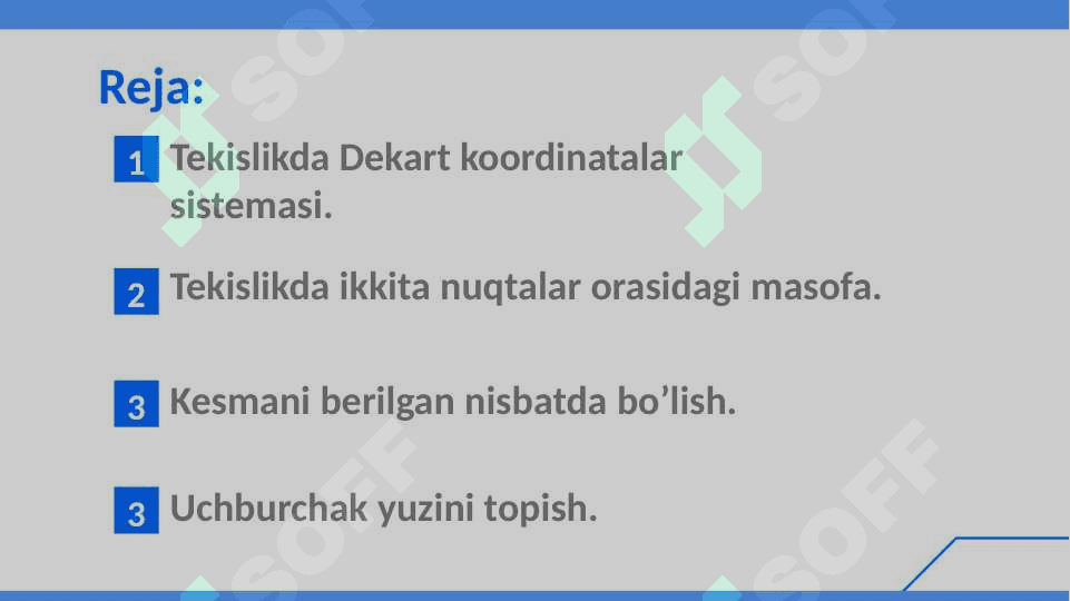 Tekislik va fazoda koordinatalar sistemasi 2