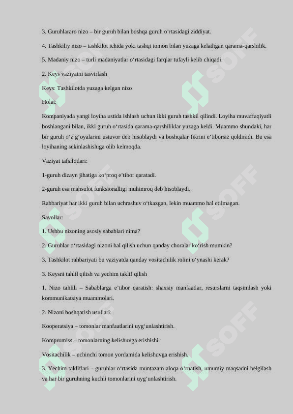 PEDAGOGIK-PSIXOLOGIK KONFLIKTOLOGIYA
metodikalar

PEDAGOGIK-PSIXOLOGIK KONFLIKTOLOGIYA
metodikalar

Pedagogik psixologik konfliktologiya fanidan metodikalar 6