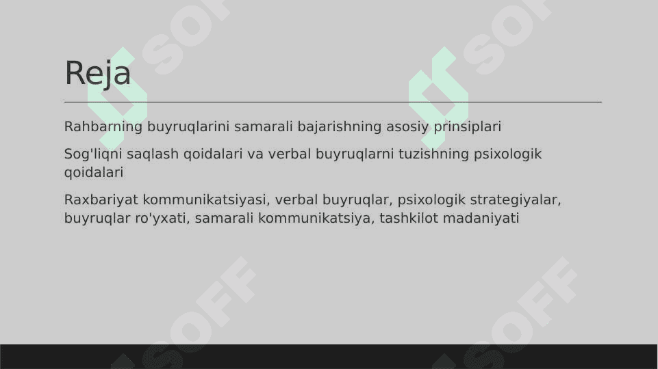 Rahbarning korsatmalari vijdonan bajarilishiga erishishning asosiy qoidalari 2