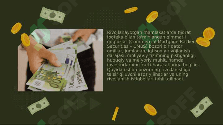 Rivojlanayotgan mamlakatlarda tijorat ipoteka bilan ta’minlangan qimmatli qog‘ozlar bozorining tahlili 4