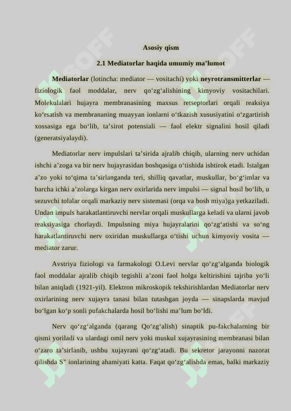 Neyromediatorlar biosintezi, ahamiyati va kasalliklari 4