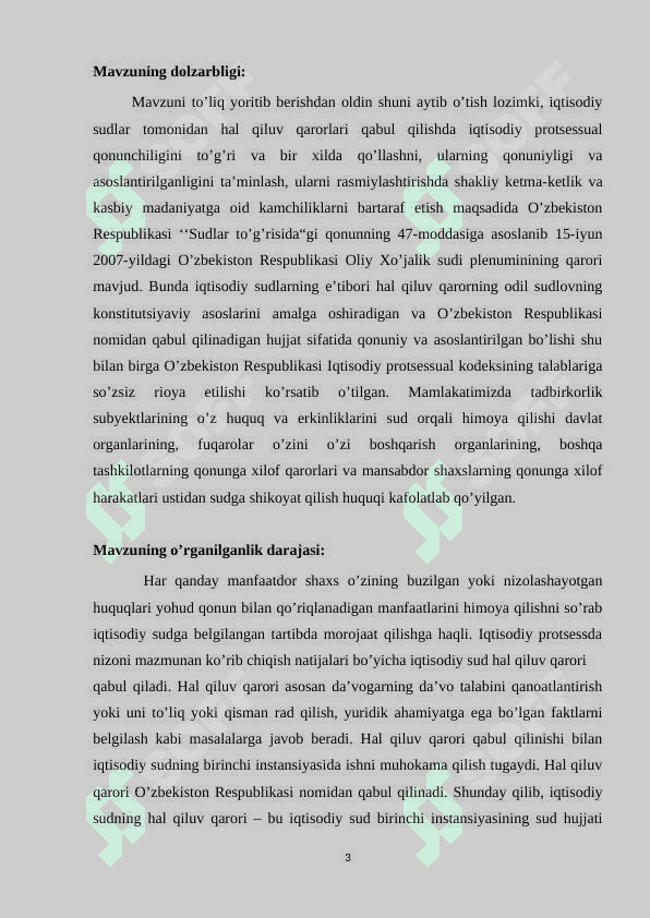 Iqtisodiy  protsessda hal qiluv qarorining qonuniy kuchga kirishi va uni ijroga qaratish tartibi 3