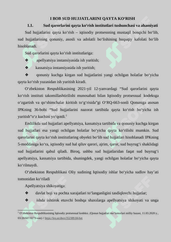 Iqtisodiy sudlarning sud hujjatlarini qayta ko'rish bo'yicha ish yuritish 5