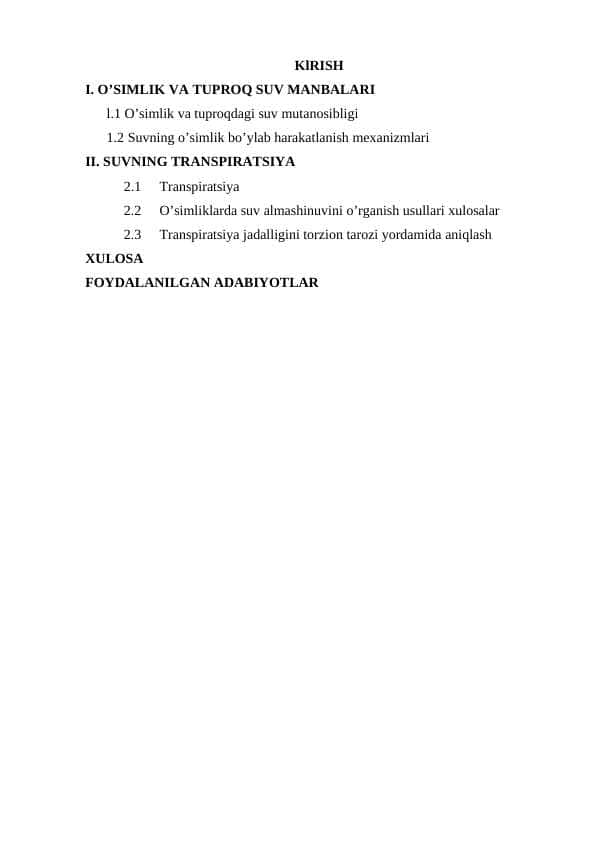 Suvni harakatga keltiruvchi pastki mexanizm