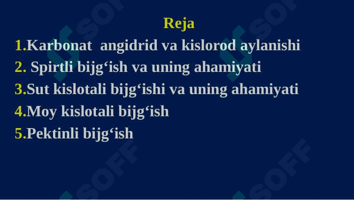 Karbon birikmalarini mikroorganizmlar tomonidan boshqa moddalarga aylantirilishi 2