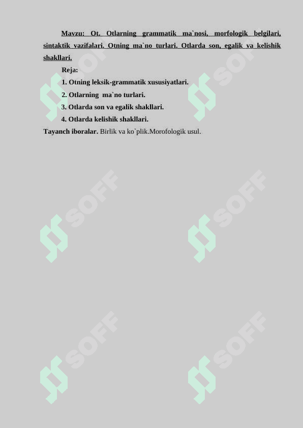 Otlarning grammatik shakl 2