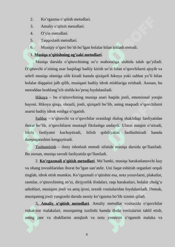 MUSIQA O‘QITISH METODIKASINING MAQSAD VA VAZIFALARI 4
