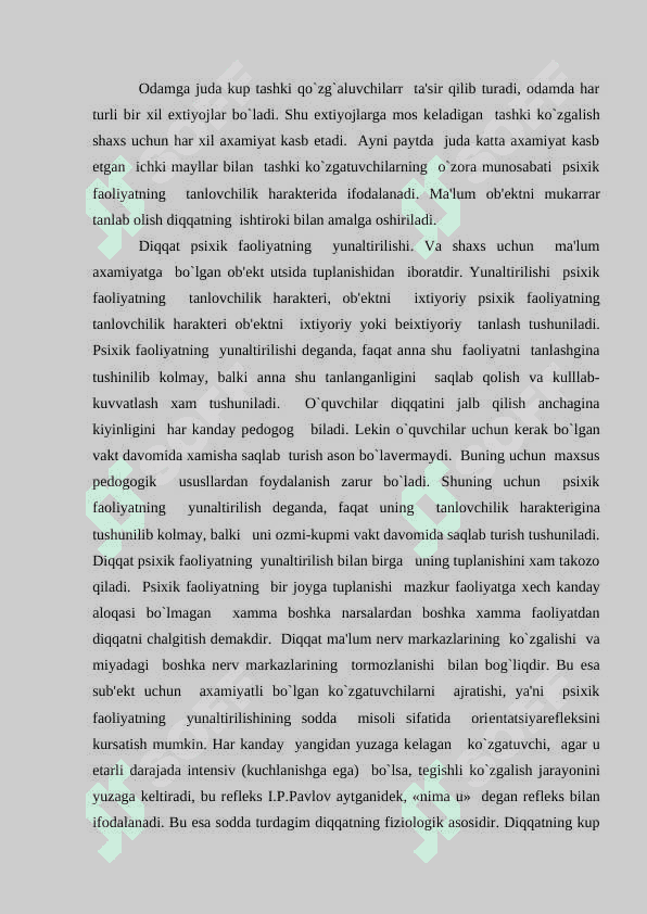 Diqqat turlari va ularning xususiyatlari 2