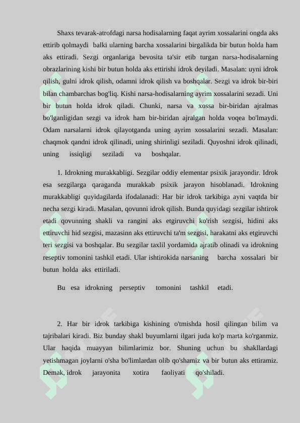 Idrokning umumiy tasnifi 2