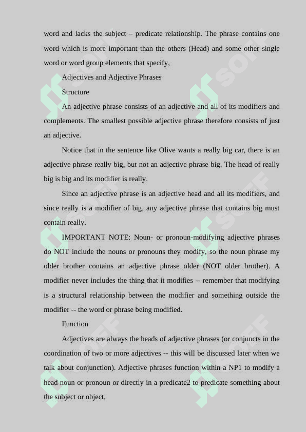 Modification and complementation in the adverbial group 5