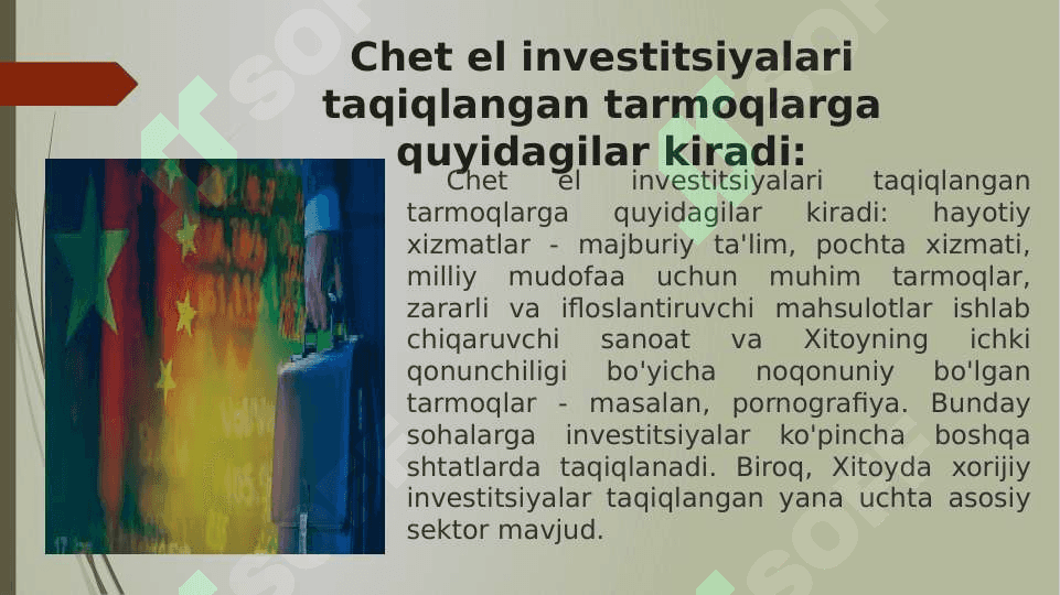 O’zbekiston va Xitoy invistitsiya siyosatlari 8