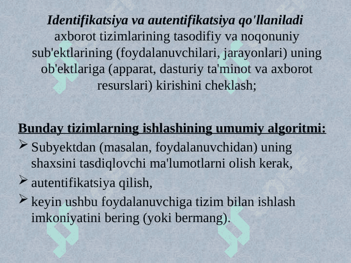 Identifikatsiya va autentifikatsiya 2
