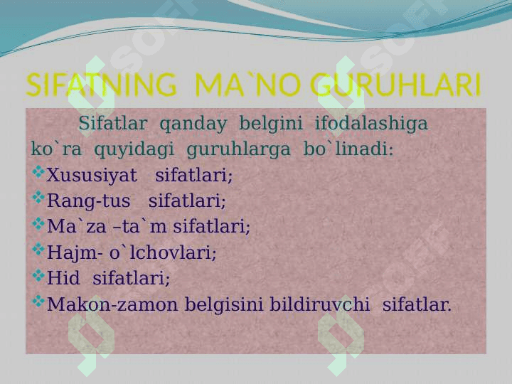 Sifat so`z turkumi 4