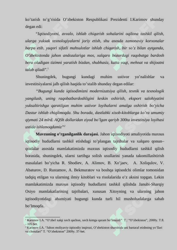 MAXSUS IQTISODIY HUDUDLAR, UNING MILLIY IQTISODIYOTDA TUTGAN O’RNI VA ROLI 4