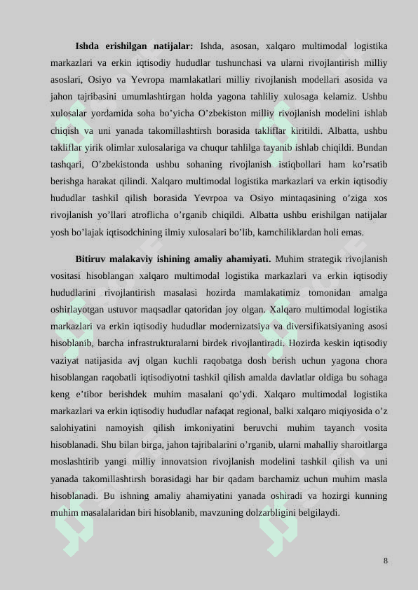 Xalqaro multimodal logistika markazlari va eih tashkil qilishning jahon amaliyoti 8