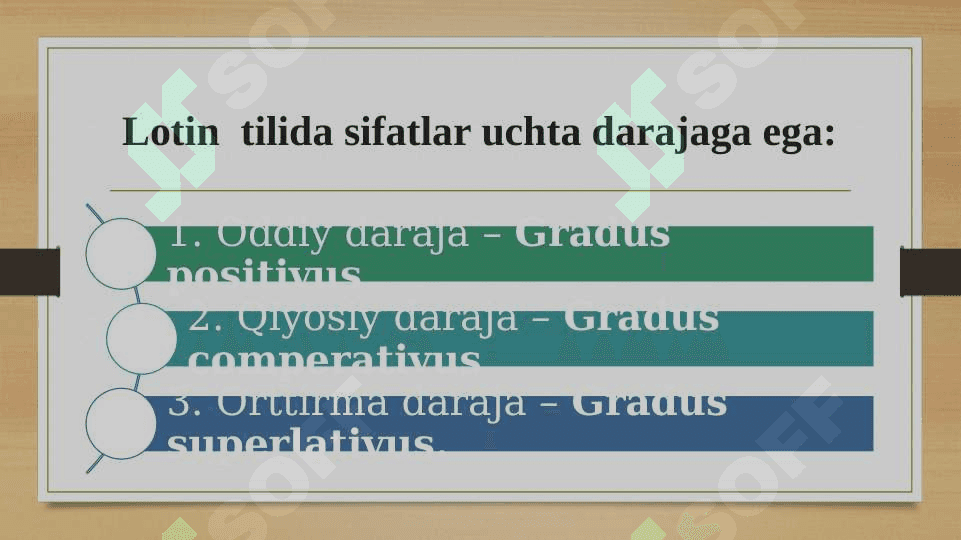 Orttirma darajadagi sifatlar 2