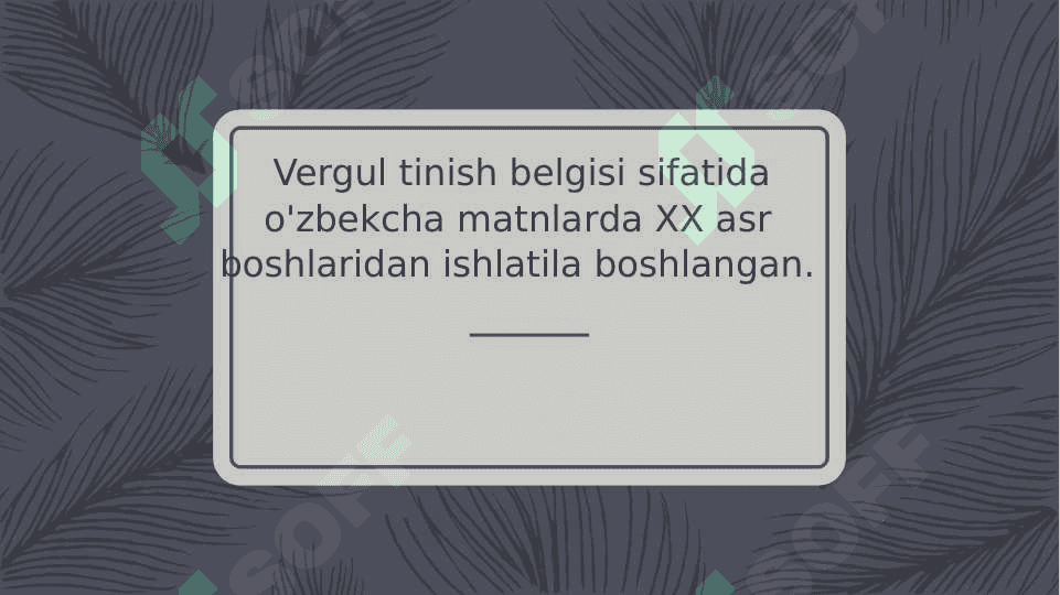 Vergul qo‘yish, so‘zlarni bo‘g‘inlarga bo‘lish qoidalari, chiziqcha, tutuq belgisi, undov va so‘roq belgilarini qo‘llanishi 4