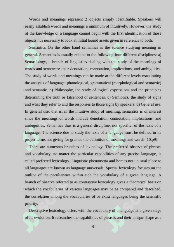 Theoretical principles of semantic analyses 6