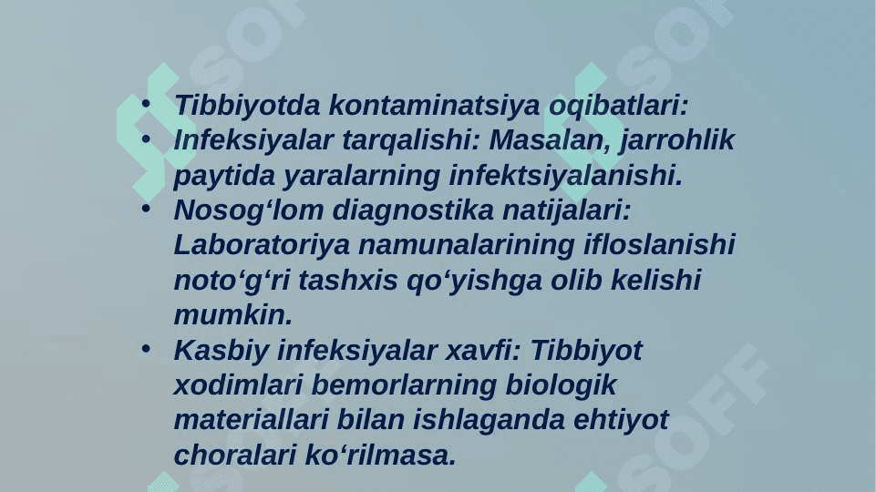 Biologik ashyoni bakterial komtaminatsiyasini biokimyoviy usulda aniqlash. Hirurgik, akusher-ginikologik va unga yondosh bo'lgan bilimlarni sanitar bakteriologik tekshirish va baho berish 5