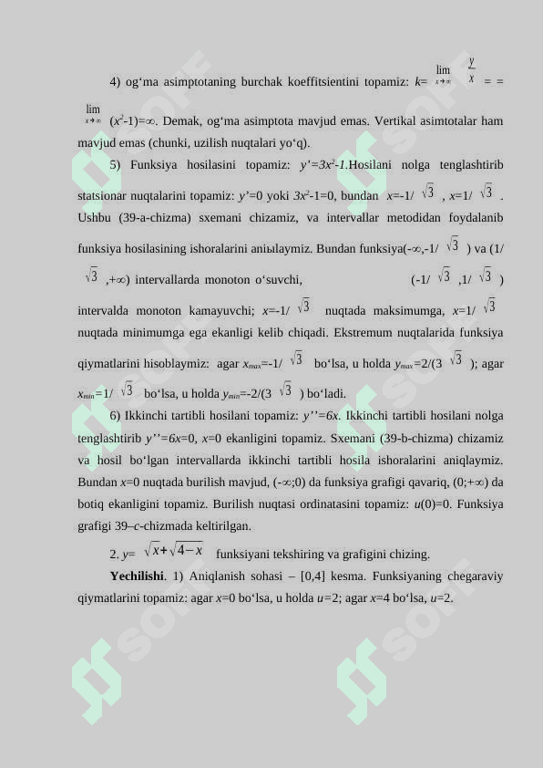 Funksiya grafiklarini yasash va to’la tekshirish 8