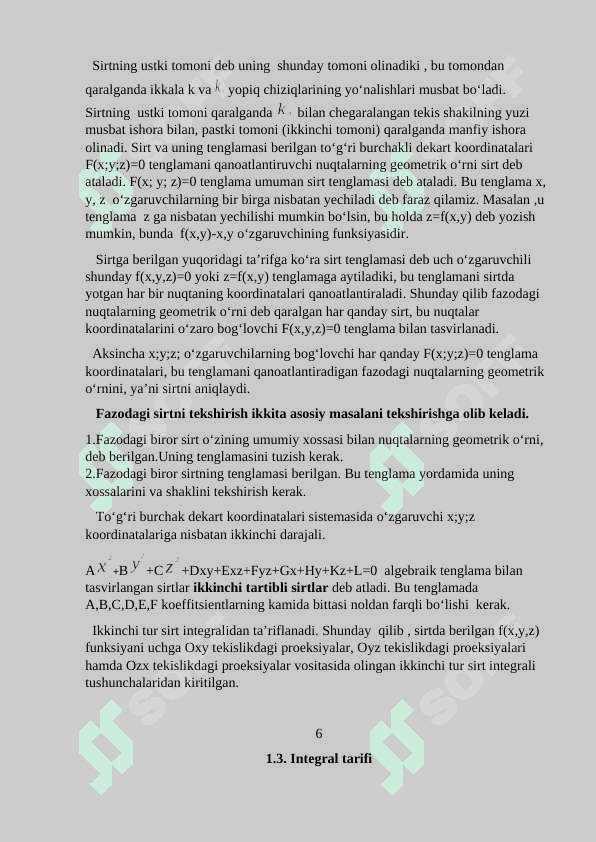 Ikkinchi tur sirt integrali 6