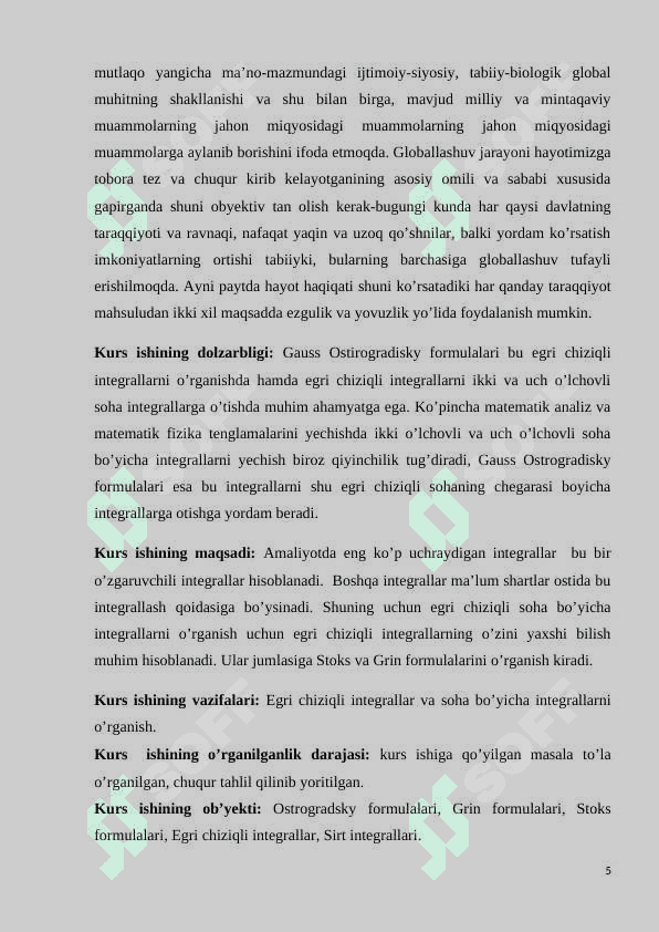Egri chiziqli integralning integallash yo'liga bog'liq bo'lmaslik shartlari 4