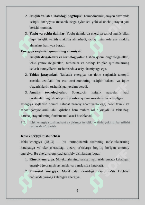 termodinamika qonunlari 5