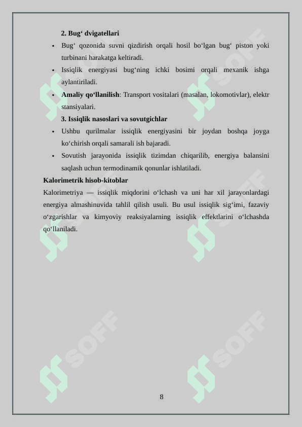 termodinamika qonunlari 8