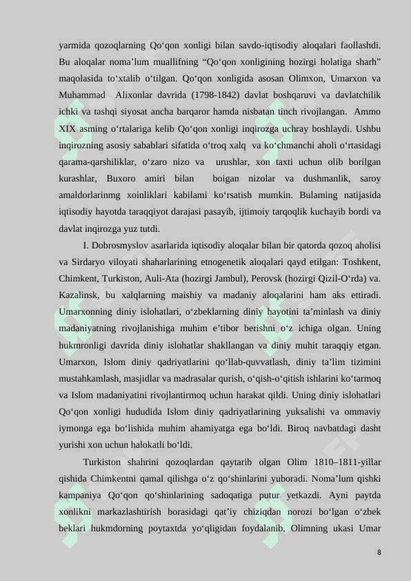 Umarxon davrida Qo‘qon xonligi 8