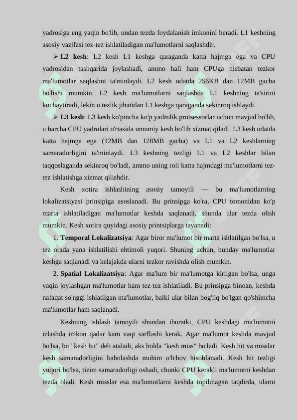 Kesh xotira ishlash tamoyili va samaradorlikka ta'siri 3