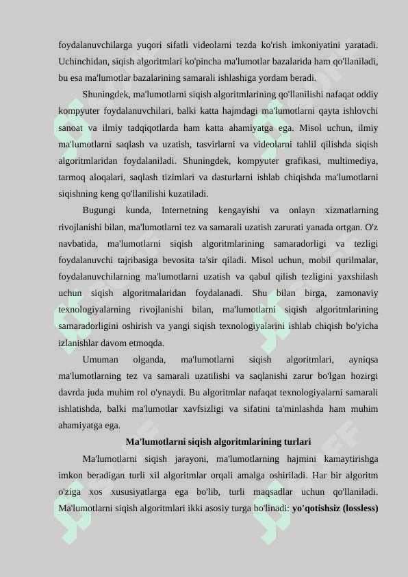 Kompyuterlarda ma'lumotlarni siqish algoritmlari 3