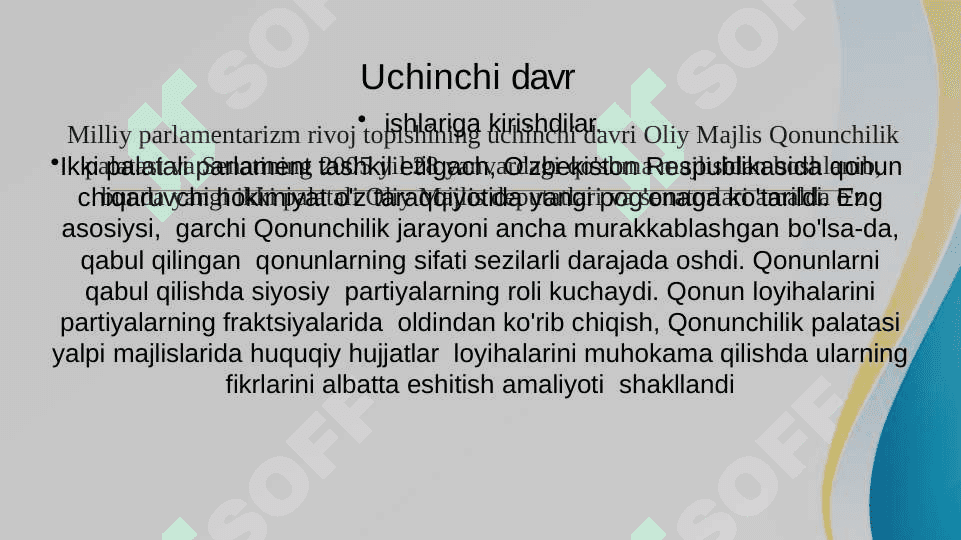 O’zbekistonda demokratik, fuqarolik jamiyati asoslarining  shakllanishi, amalga oshirilgan siyosiy islohotlar 7