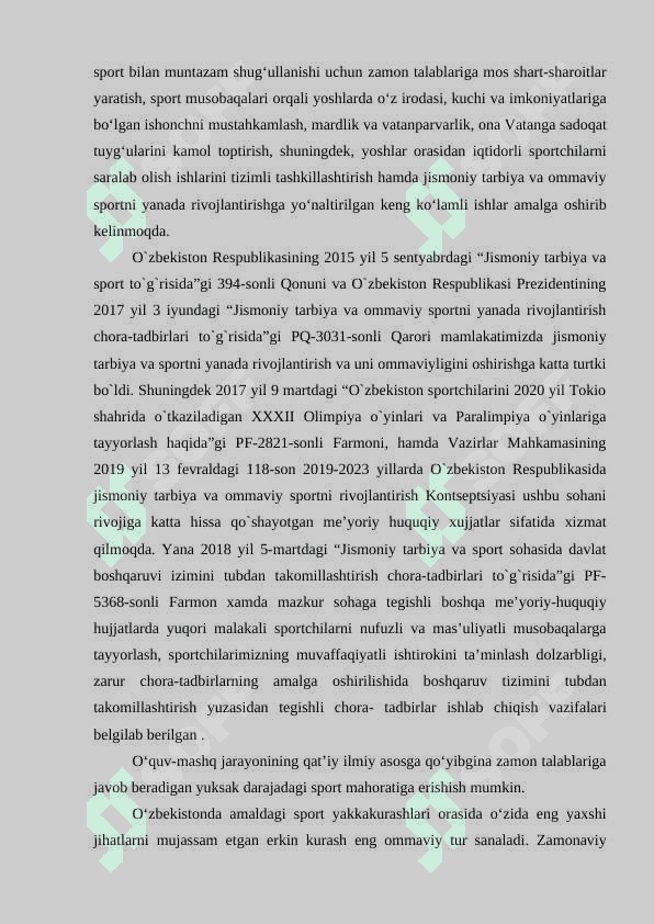 Kurash bo'yicha yuqori malakali mutaxassis tayyorgarligi 3