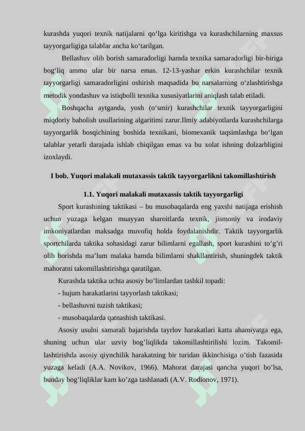 Kurash bo'yicha yuqori malakali mutaxassis tayyorgarligi 4