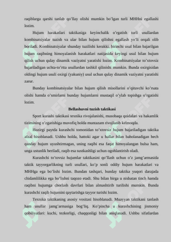Kurash bo'yicha yuqori malakali mutaxassis tayyorgarligi 6