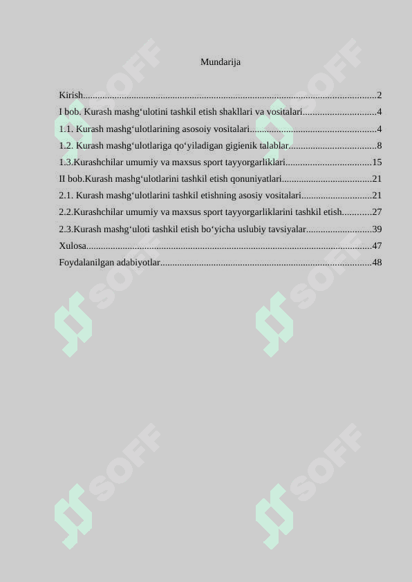 Kurash mashg‘uloti vositalari 2