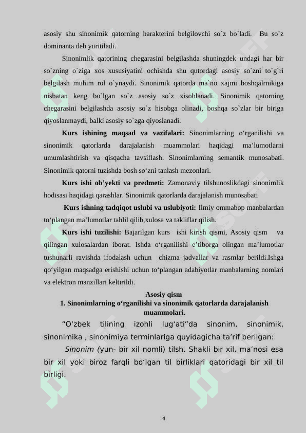 Sinonimik qatorlarda darajalanish munosabati 4