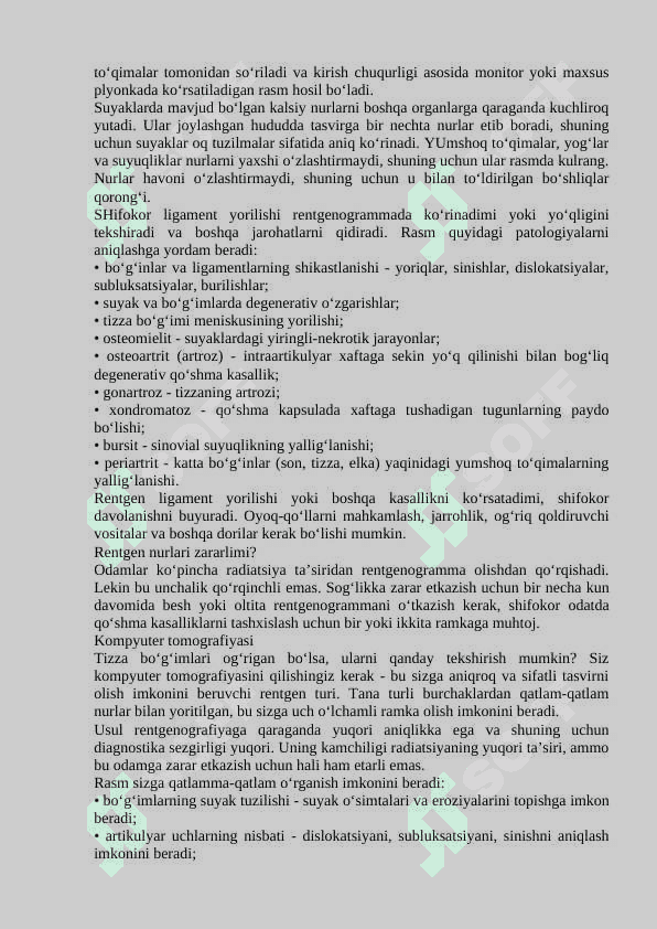 Bo'g'im kasalliklari zamonaviy tekshirish usullari . Бугим касалликлари замонавий текшириш усуллари 2
