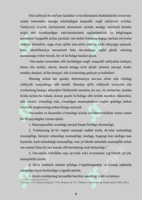 Bola shaxsidagi nizolarning maktab ta’limiga moslashishga ta’siri 8