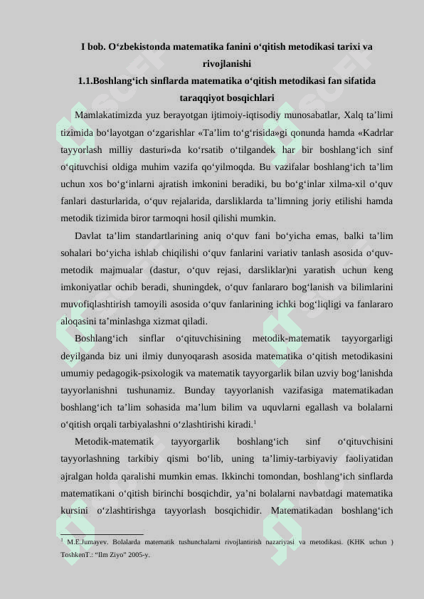 Boshlang‘ich sinflarda matematika o‘qitish metodikasining XX-asrdagi taqaqqiyoti va boshlang‘ich to‘rt yillik ta’limga o‘tish 6