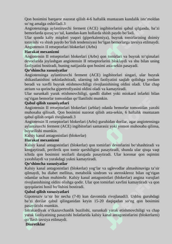 Gipotenziv dori vositalari klassifikatsiyasi . Antigipertenziv dori vositalari . Гипотензив - антигипертензив дори воситалари 2