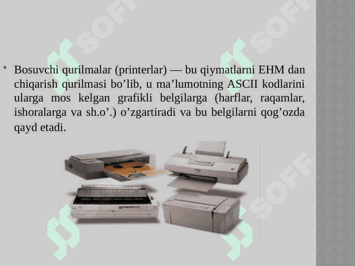 Printer va uning  turlari haqida 2